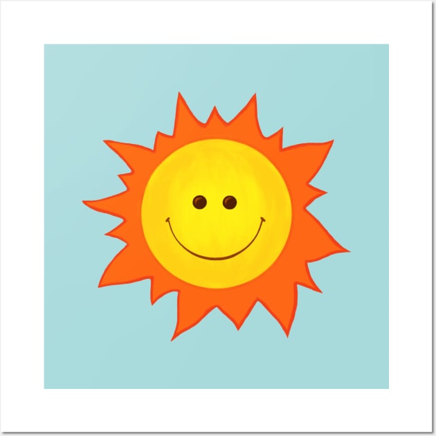 Cute Happy Smiling Sun Wall Art by Boriana Giormova